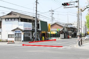 そば処「田」アクセス：中央1丁目交差点